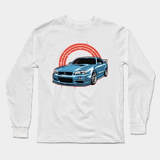 Nissan GTR R34, Skyline GTR R34 JDM Car Long Sleeve T-Shirt